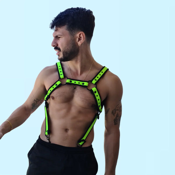 RUFUS - Radiant Rebel Buckle Gay green fluorescent Harness