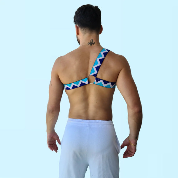 ANGELO - Tribal Elastic Fashion gay mens blue Harness