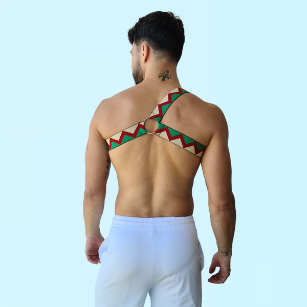 ANGELO - Tribal Elastic Fashion gay mens green Harness