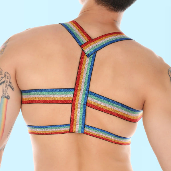 Pec-Framing-Rainbow-gay mens-Fashion-Harness