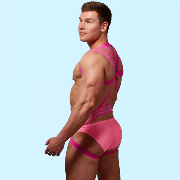 Triangular-Body-Pink-Fashion-gay mens -Harness