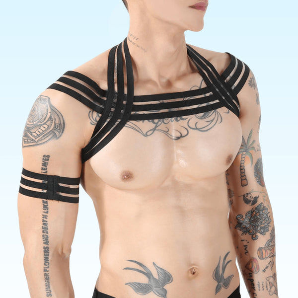 LEO - Triple Bands Chest Gay black Harness