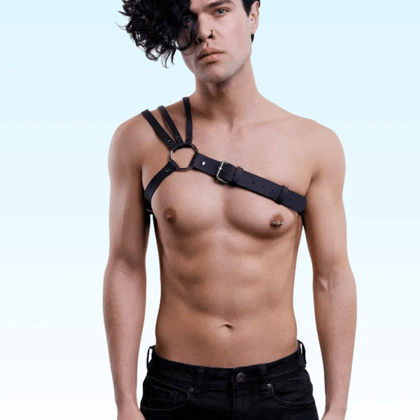 ADONIS - Triple Binding Leather Strap Fashion Harness